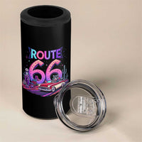 Route Highway 66 Americana Adventure 4 in 1 Can Cooler Tumbler Cute Raccoon Driving Car