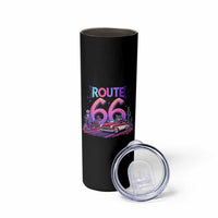Route Highway 66 Americana Adventure Skinny Tumbler Cute Raccoon Driving Car