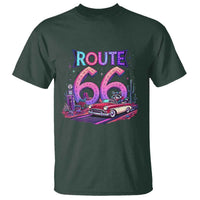 Route Highway 66 Americana Adventure T Shirt Cute Raccoon Driving Car