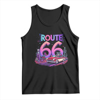 Route Highway 66 Americana Adventure Tank Top Cute Raccoon Driving Car