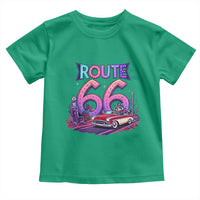 Route Highway 66 Americana Adventure Toddler T Shirt Cute Raccoon Driving Car