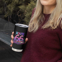 Route Highway 66 Americana Adventure Tumbler Cup Cute Raccoon Driving Car
