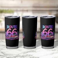 Route Highway 66 Americana Adventure Tumbler Cup Cute Raccoon Driving Car