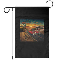 Route Highway 66 Raccoon Garden Flag Americana Road Trip