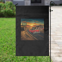 Route Highway 66 Raccoon Garden Flag Americana Road Trip
