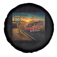 Route Highway 66 Raccoon Spare Tire Cover Americana Road Trip