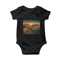 Route Highway 66 Raccoon Baby Onesie Americana Road Trip