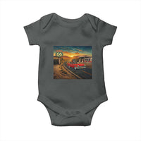 Route Highway 66 Raccoon Baby Onesie Americana Road Trip