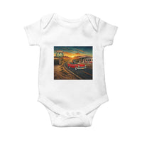 Route Highway 66 Raccoon Baby Onesie Americana Road Trip
