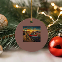 Route Highway 66 Raccoon Ceramic Ornament Americana Road Trip