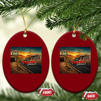 Route Highway 66 Raccoon Ceramic Ornament Americana Road Trip
