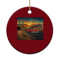 Route Highway 66 Raccoon Ceramic Ornament Americana Road Trip