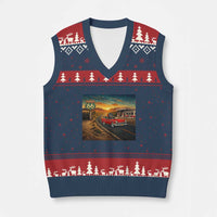 Route Highway 66 Raccoon V-Neck Knit Sweater Vest Americana Road Trip
