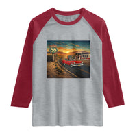 Route Highway 66 Raccoon Raglan Shirt Americana Road Trip