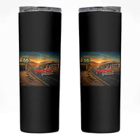 Route Highway 66 Raccoon Skinny Tumbler Americana Road Trip