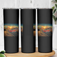 Route Highway 66 Raccoon Skinny Tumbler Americana Road Trip