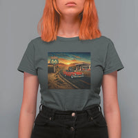 Route Highway 66 Raccoon T Shirt For Women Americana Road Trip