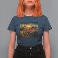 Route Highway 66 Raccoon T Shirt For Women Americana Road Trip