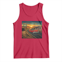 Route Highway 66 Raccoon Tank Top Americana Road Trip
