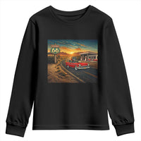 Route Highway 66 Raccoon Youth Sweatshirt Americana Road Trip