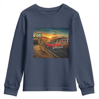 Route Highway 66 Raccoon Youth Sweatshirt Americana Road Trip