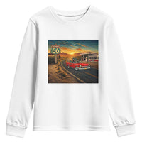 Route Highway 66 Raccoon Youth Sweatshirt Americana Road Trip