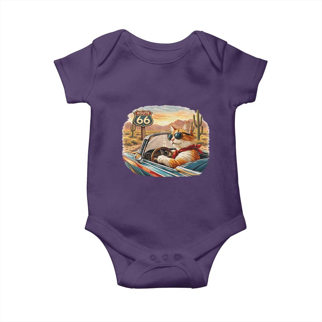 Route Highway 66 Cat Baby Onesie Americana Road Trip