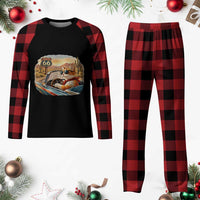 Route Highway 66 Cat Plaid Pajama Set Americana Road Trip