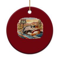 Route Highway 66 Cat Ceramic Ornament Americana Road Trip