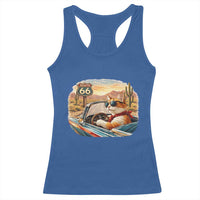 Route Highway 66 Cat Racerback Tank Top Americana Road Trip