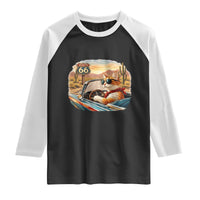 Route Highway 66 Cat Raglan Shirt Americana Road Trip