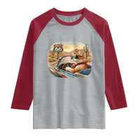 Route Highway 66 Cat Raglan Shirt Americana Road Trip