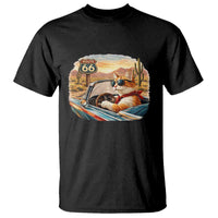 Route Highway 66 Cat T Shirt Americana Road Trip