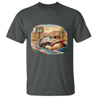 Route Highway 66 Cat T Shirt Americana Road Trip
