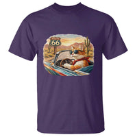 Route Highway 66 Cat T Shirt Americana Road Trip