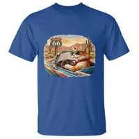 Route Highway 66 Cat T Shirt Americana Road Trip