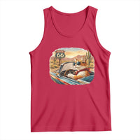Route Highway 66 Cat Tank Top Americana Road Trip