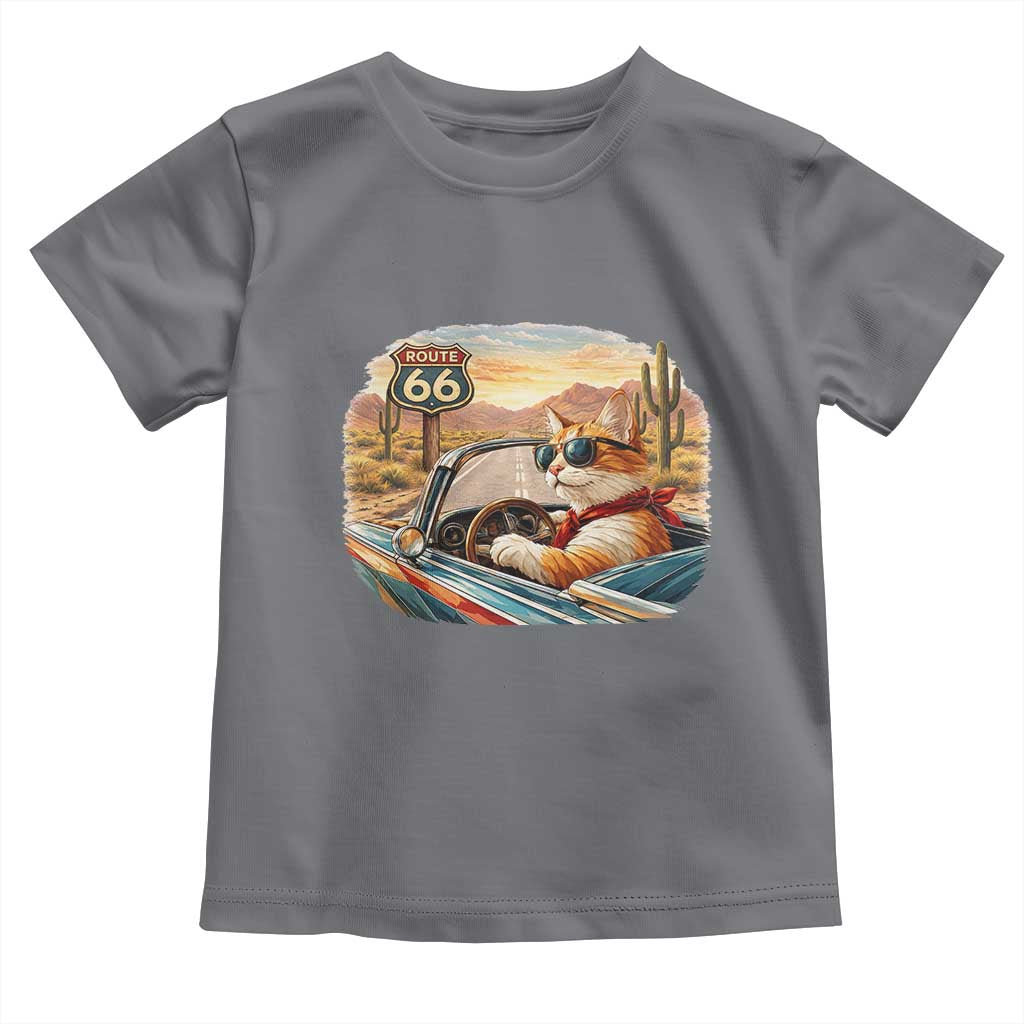 Route Highway 66 Cat Toddler T Shirt Americana Road Trip