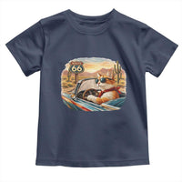 Route Highway 66 Cat Toddler T Shirt Americana Road Trip
