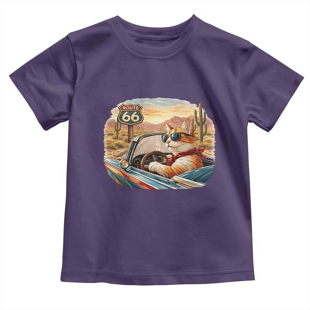 Route Highway 66 Cat Toddler T Shirt Americana Road Trip