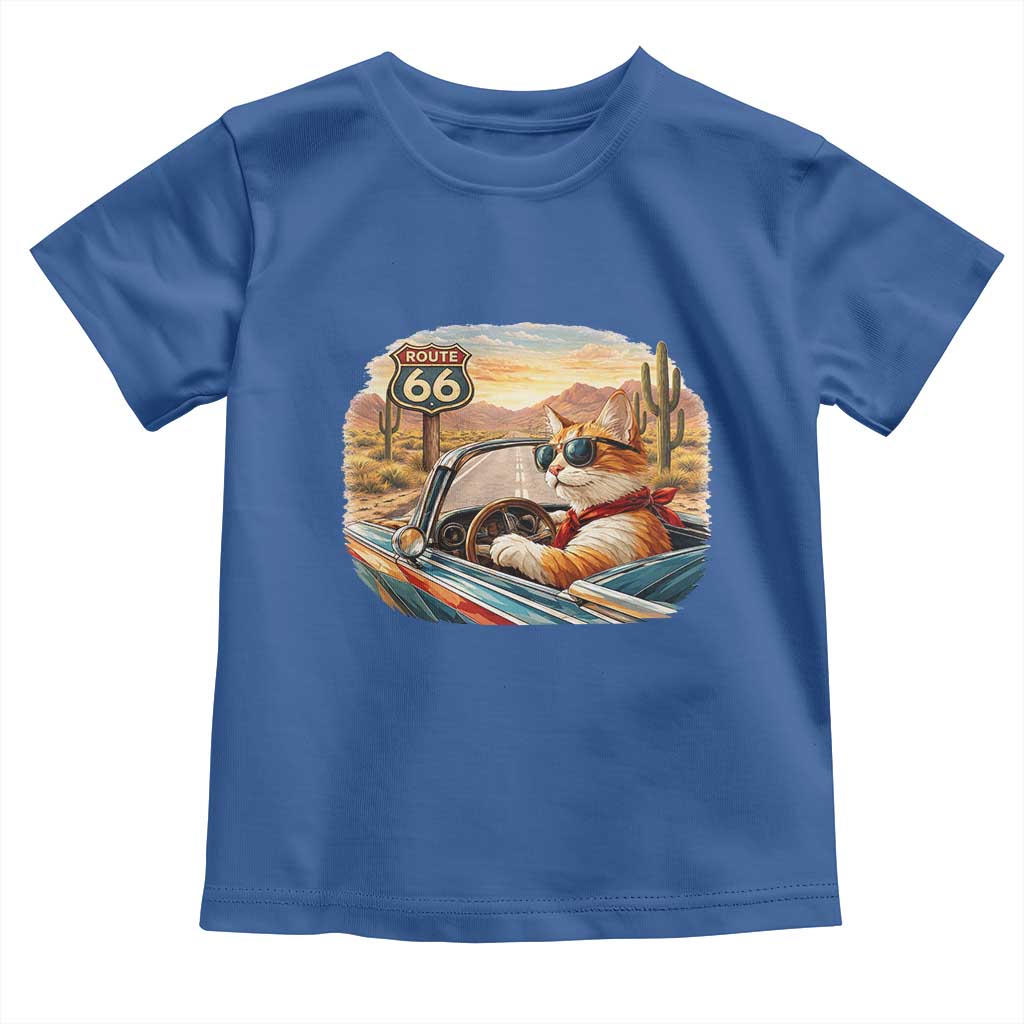 Route Highway 66 Cat Toddler T Shirt Americana Road Trip
