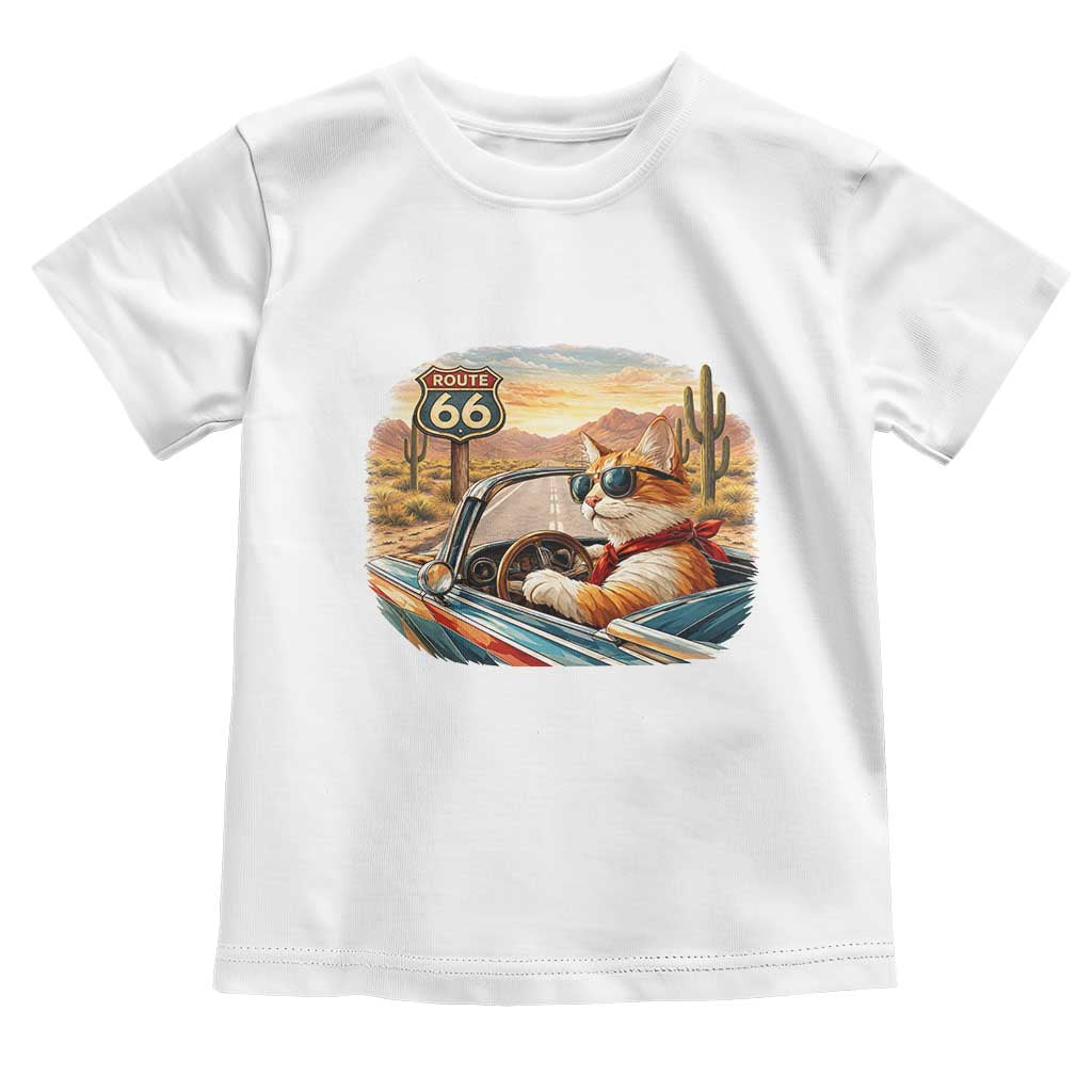 Route Highway 66 Cat Toddler T Shirt Americana Road Trip