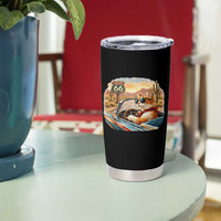 Route Highway 66 Cat Tumbler Cup Americana Road Trip