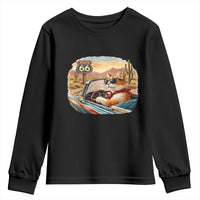 Route Highway 66 Cat Youth Sweatshirt Americana Road Trip
