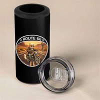 Route Highway 66 Motorcycle Cat 4 in 1 Can Cooler Tumbler Road Trip Adventure