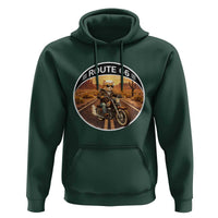 Route Highway 66 Motorcycle Cat Hoodie Road Trip Adventure