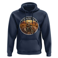 Route Highway 66 Motorcycle Cat Hoodie Road Trip Adventure