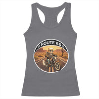 Route Highway 66 Motorcycle Cat Racerback Tank Top Road Trip Adventure