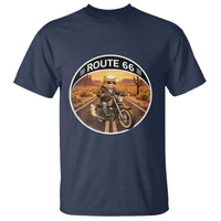 Route Highway 66 Motorcycle Cat T Shirt Road Trip Adventure
