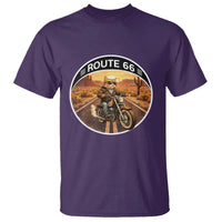 Route Highway 66 Motorcycle Cat T Shirt Road Trip Adventure